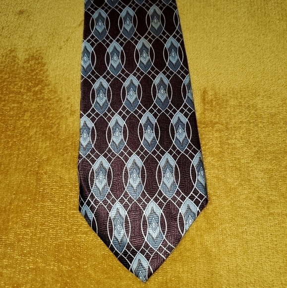 : Dark Brown & Blue Patterned Necktie New - Picture 1 of 6